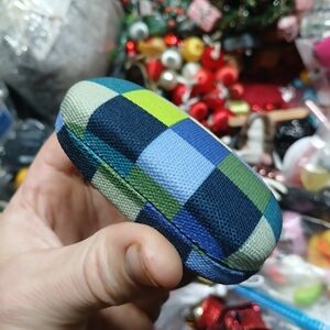 Kikkerland plaid travel case (OR75) small, Plaid Exterior Velvet Interior Jewelr